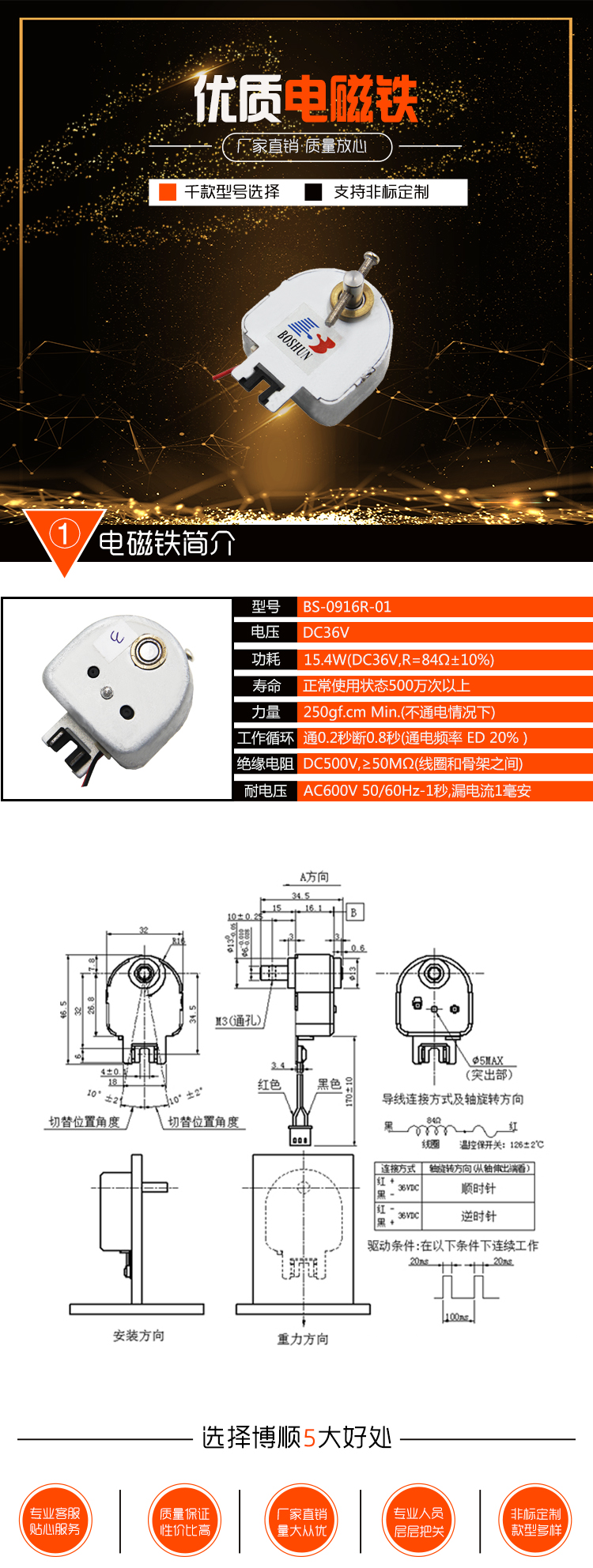 轉(zhuǎn)式電磁鐵BS-0916R-01