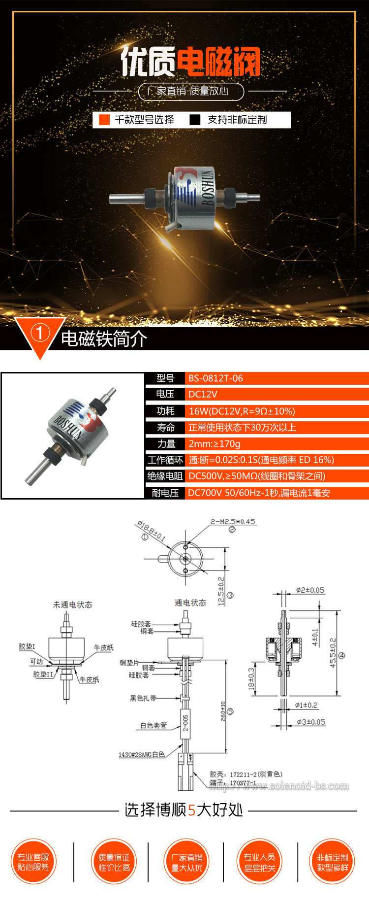 貼片機(jī)電磁鐵 BS-0812T-06